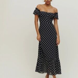 NWT Reformation Butterfly Midi Dress - Bettie Polka Dots